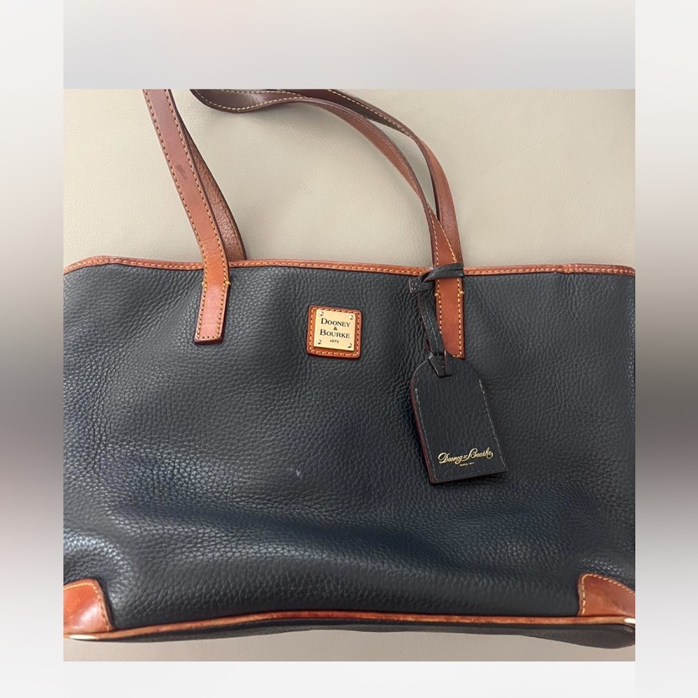 Dooney & Bourke Black and Tan Leather Tote